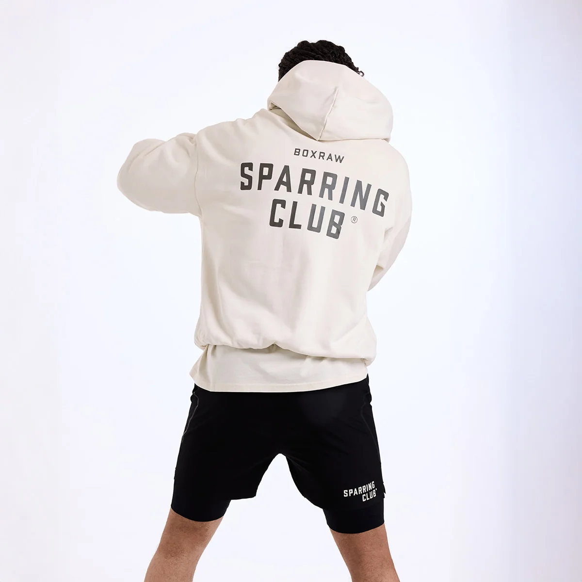 Camisola Boxraw Sparring Club Oversize com capuz Bege - Image 5