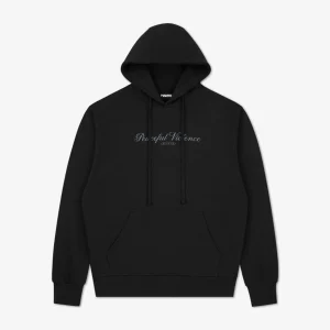 Camisola Manto Peaceful Violence com capuz Preto