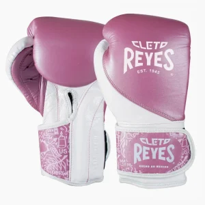 Luvas de Boxe Cleto Reyes High Precision Treinamento CE7 Rosa-branco
