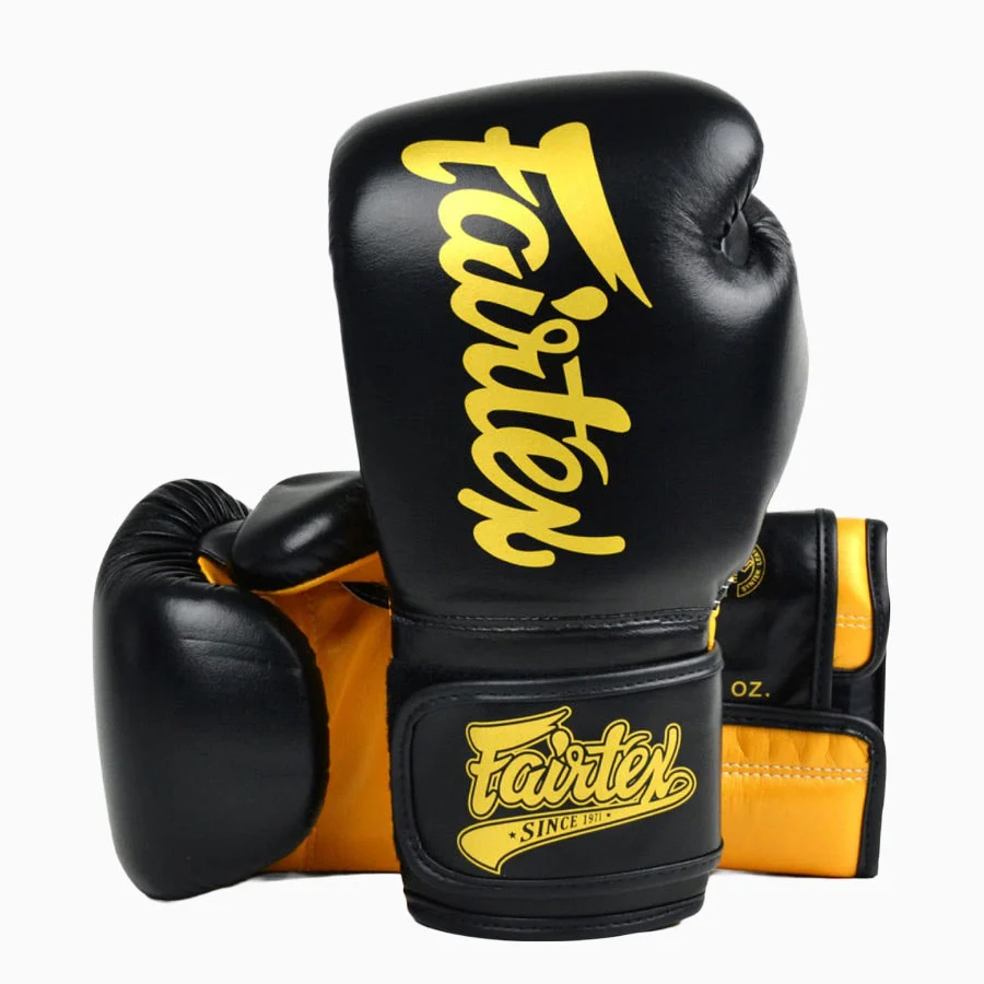 Luvas de Muay Thai Fairtex Super Sparring BGV18 Preto-ouro - Image 2