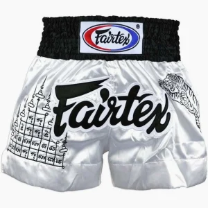 Calções de Kickboxing-Thai Fairtex BS0637 Talismã Tailandês Branco