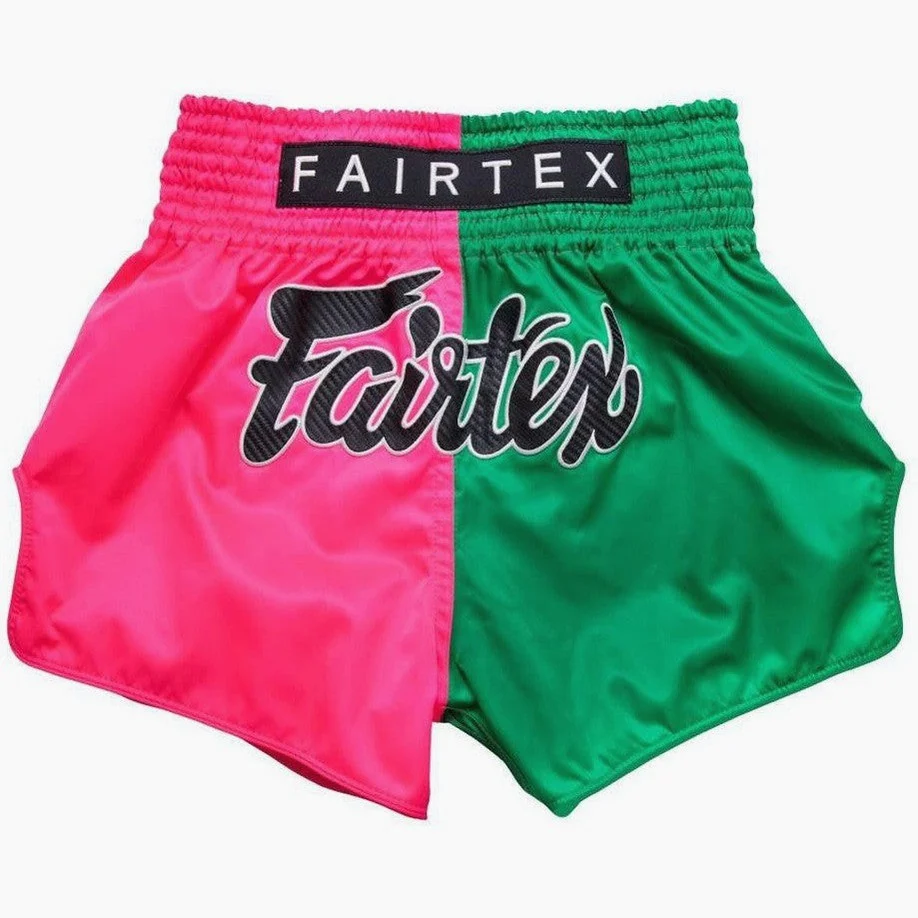Calções de Kickboxing-Thai Fairtex BS1911 Rosa-Verde - Image 2