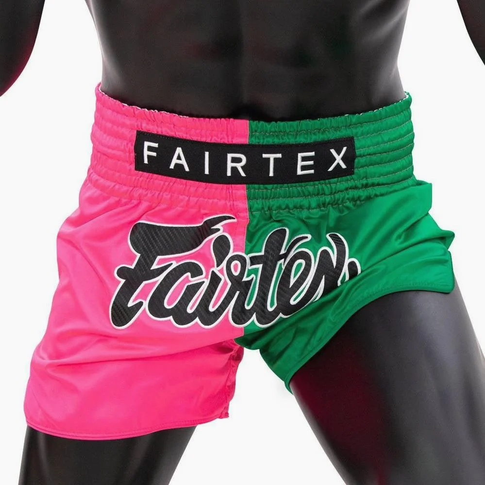 Calções de Kickboxing-Thai Fairtex BS1911 Rosa-Verde - Image 3