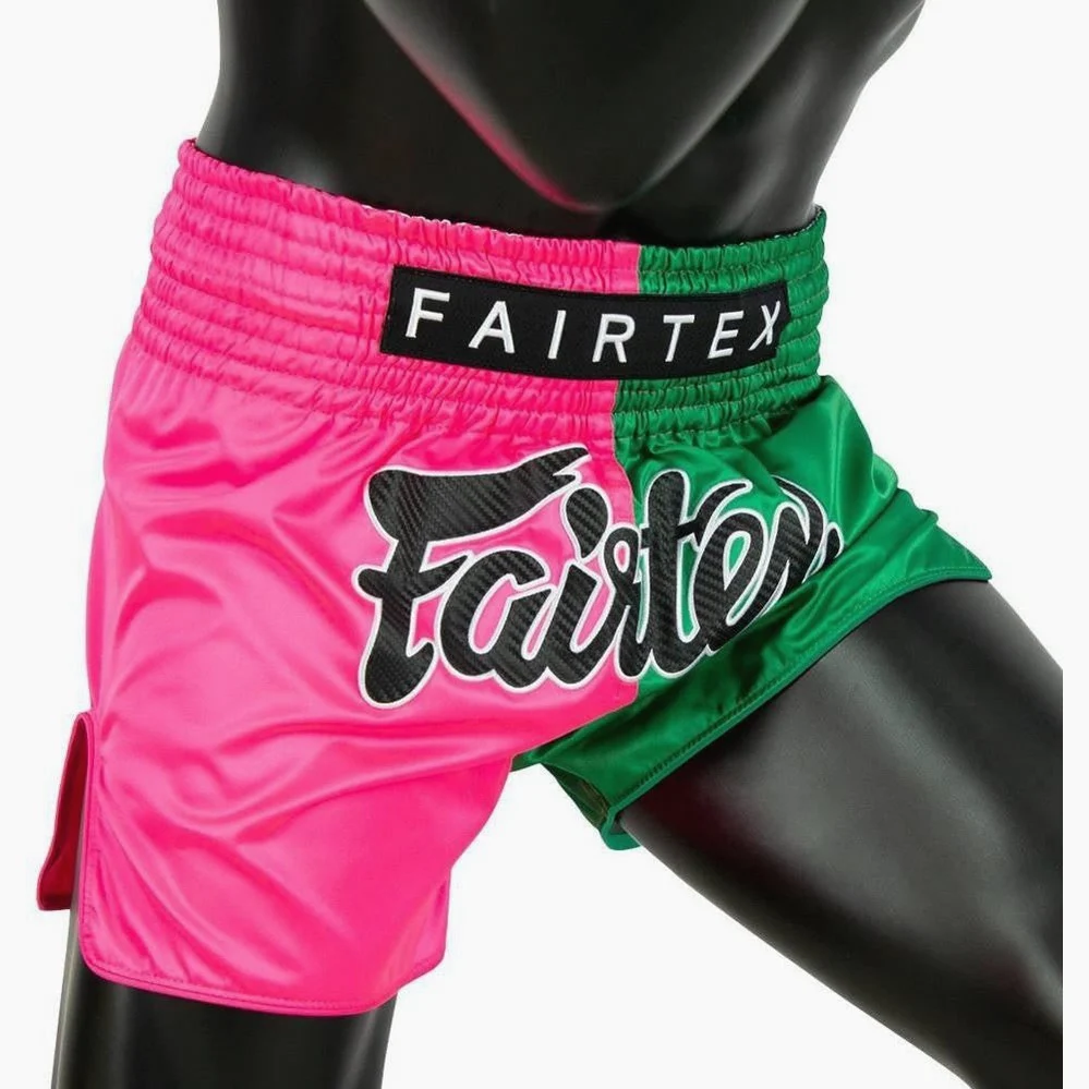 Calções de Kickboxing-Thai Fairtex BS1911 Rosa-Verde - Image 4