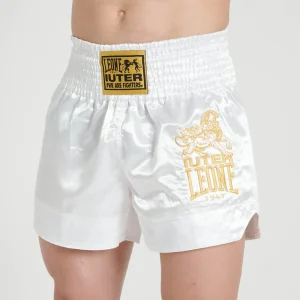 Calções kick-tailandeses Leone IUTER AB02IU Branco