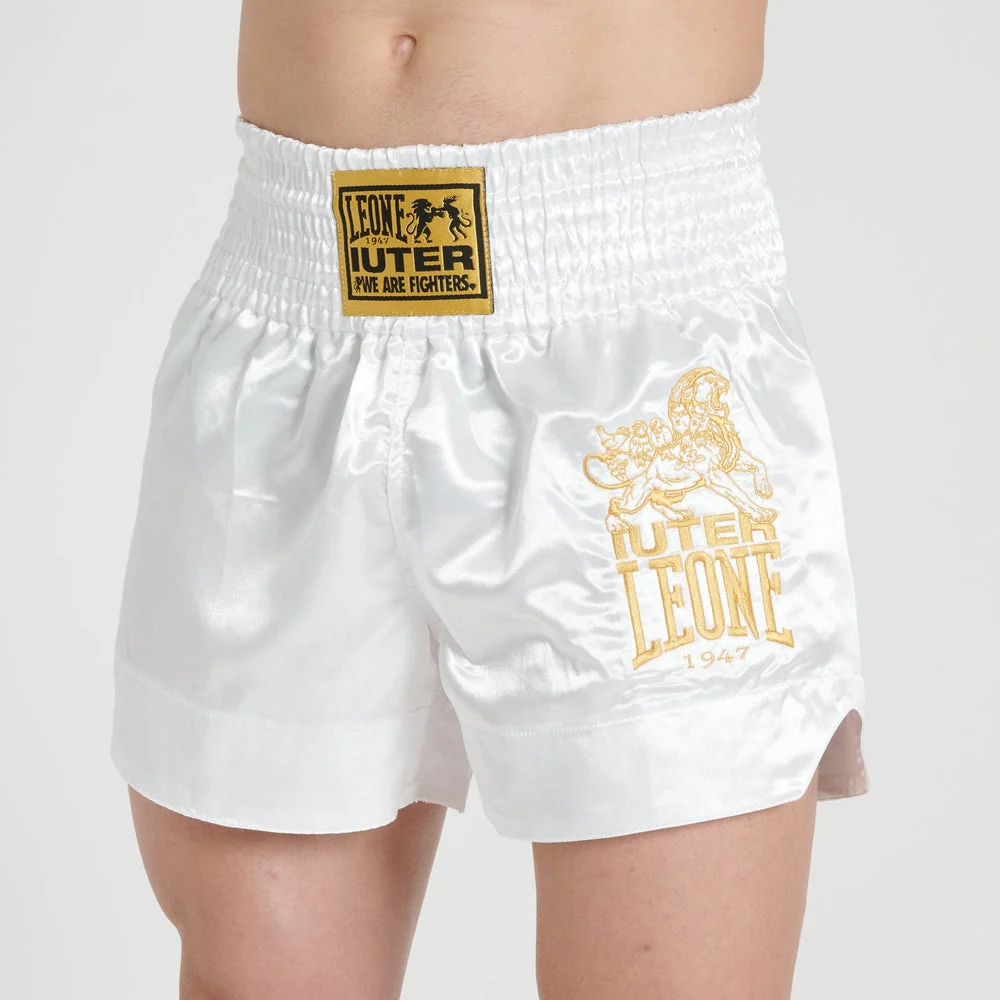 Calções kick-tailandeses Leone IUTER AB02IU Branco