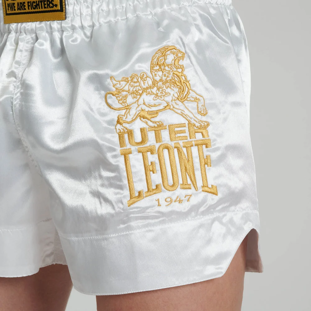 Calções kick-tailandeses Leone IUTER AB02IU Branco - Image 4