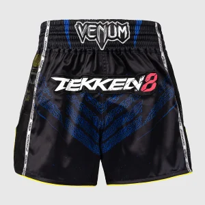 Calções kick-tailandeses Venum Tekken 8 King Preto-amarelo