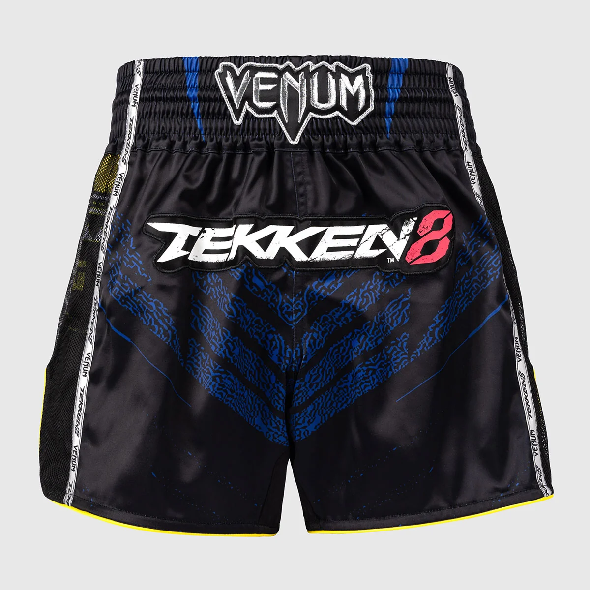 Calções kick-tailandeses Venum Tekken 8 King Preto-amarelo