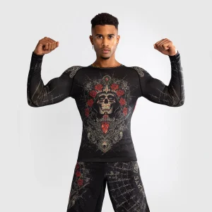 Rashguard Venum Santa Muerte 5.0 mangas compridas Preto-Dourado