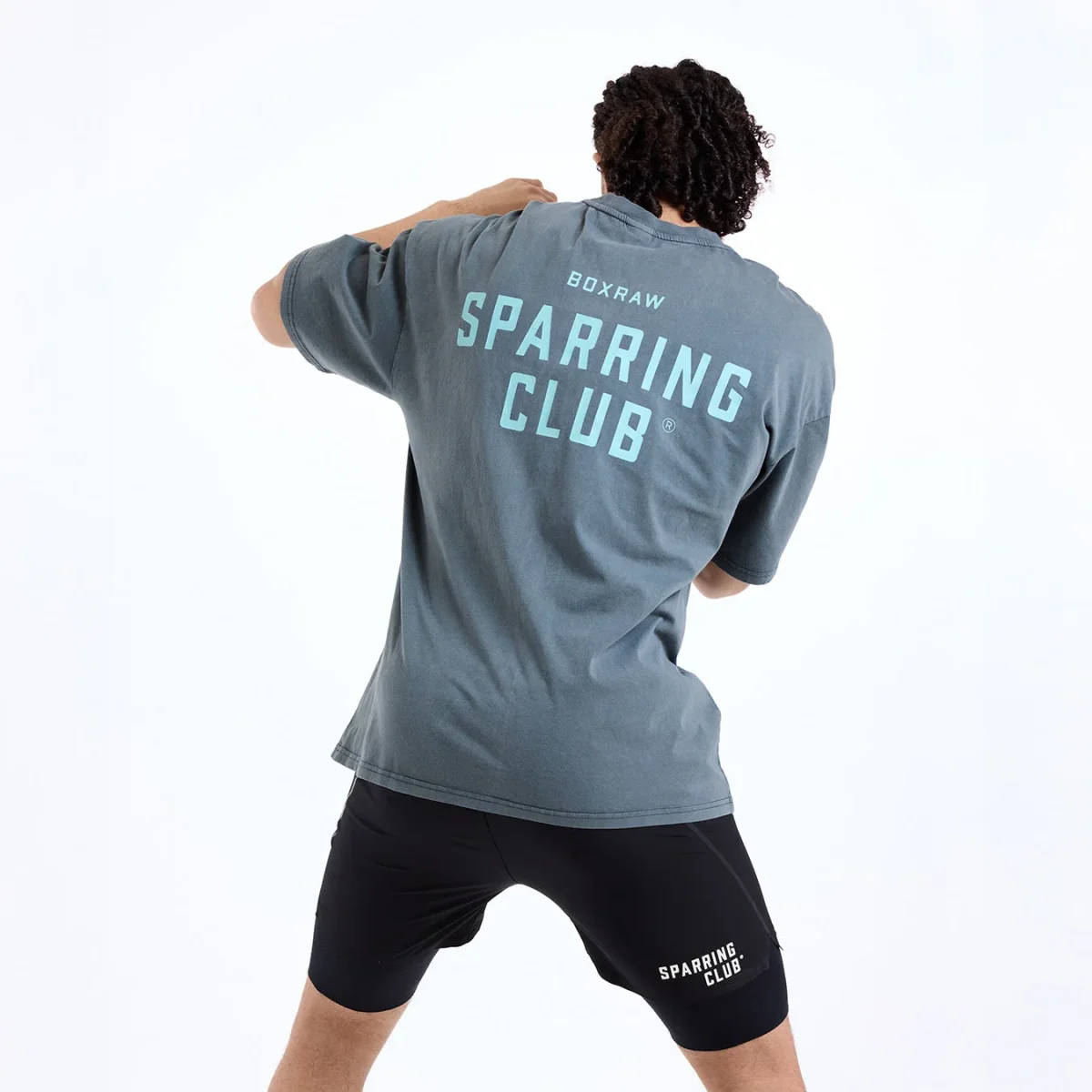 T-shirt Boxraw Sparring Club Oversize Cinzento - Image 2