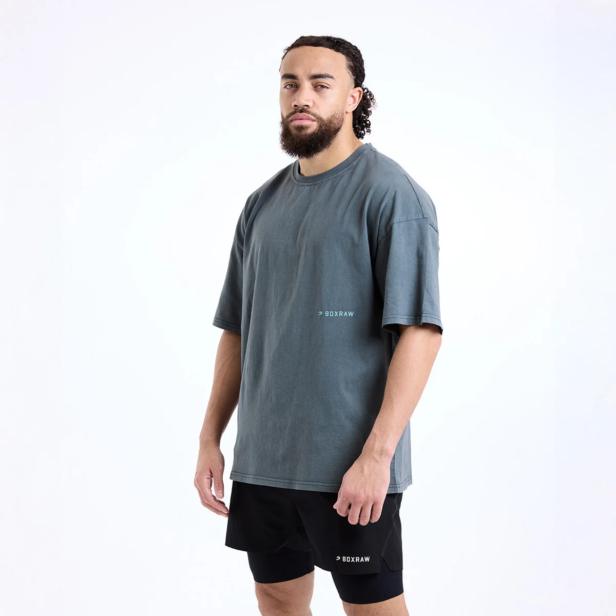 T-shirt Boxraw Sparring Club Oversize Cinzento - Image 5