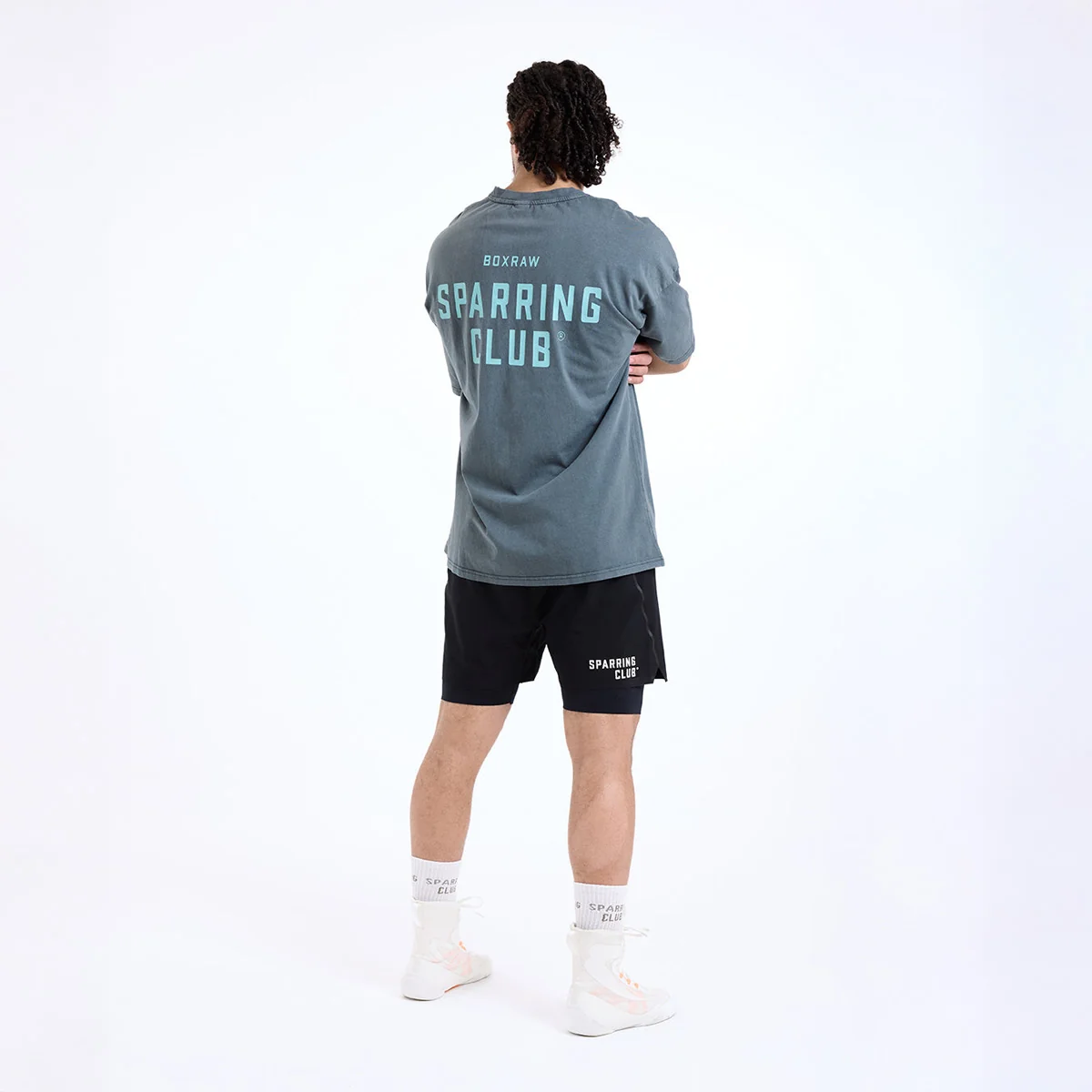 T-shirt Boxraw Sparring Club Oversize Cinzento - Image 8