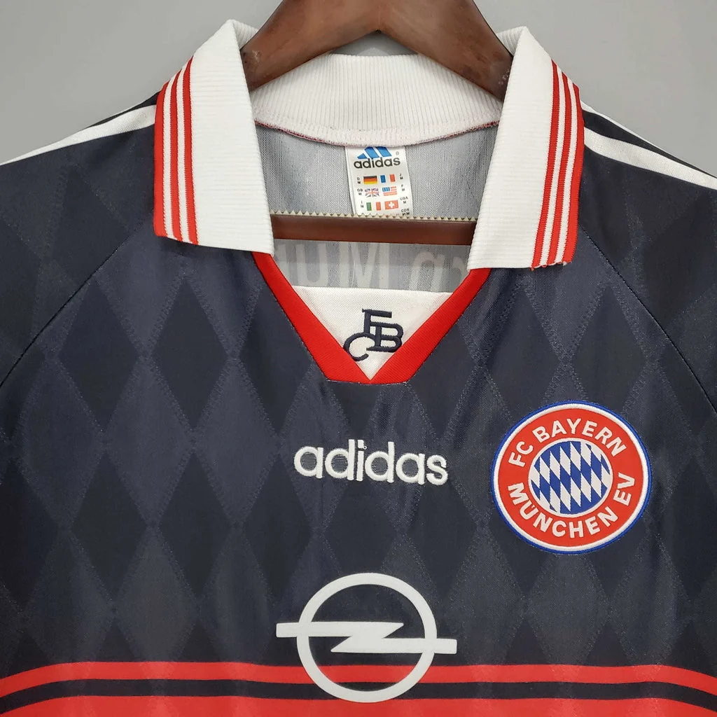 Camisola Bayern Retrô 1997/1999 - Preta e Vermelha - Image 4