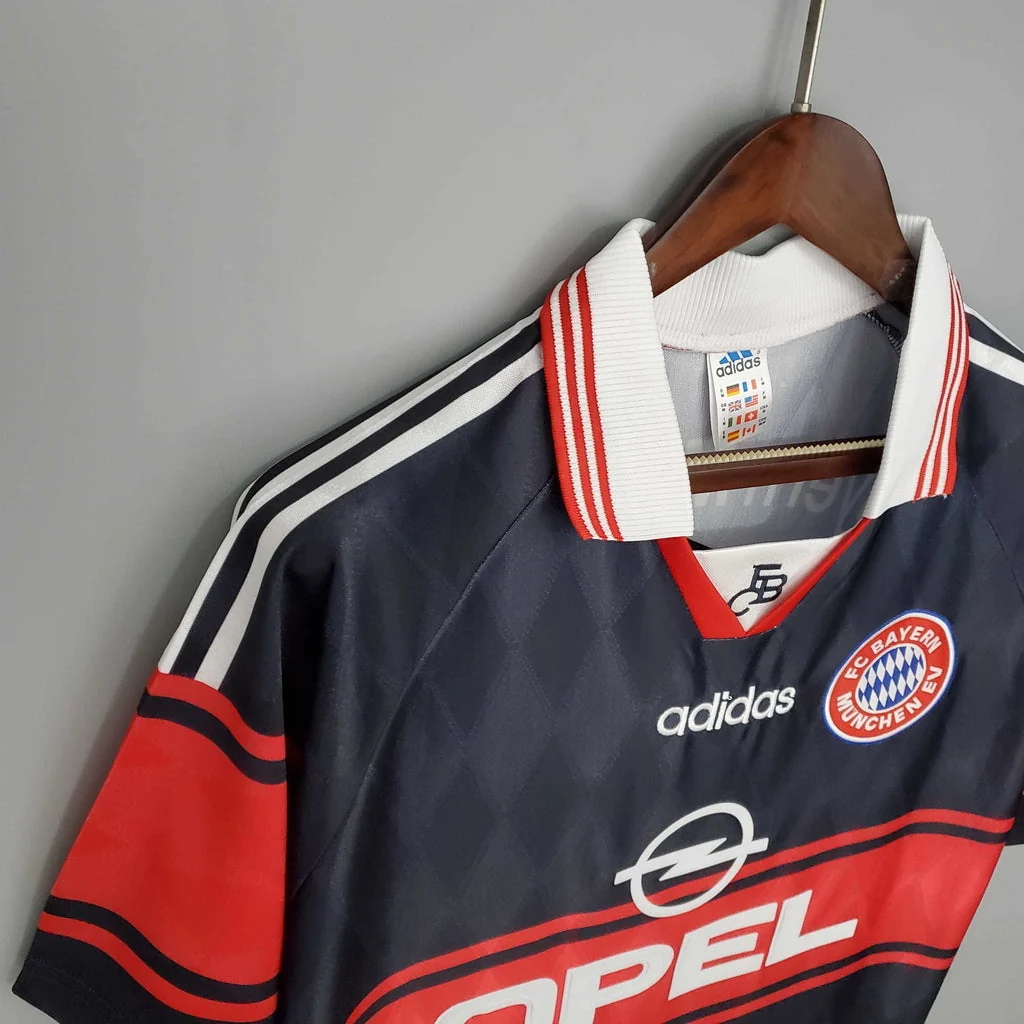 Camisola Bayern Retrô 1997/1999 - Preta e Vermelha - Image 6
